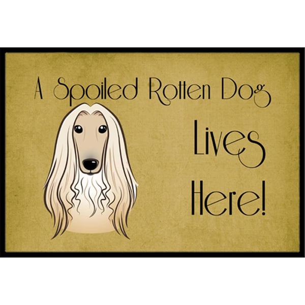 Carolines Treasures Afghan Hound Spoiled Dog Lives Here Indoor and Outdoor Mat- 24 x 36 in. BB1492JMAT - main